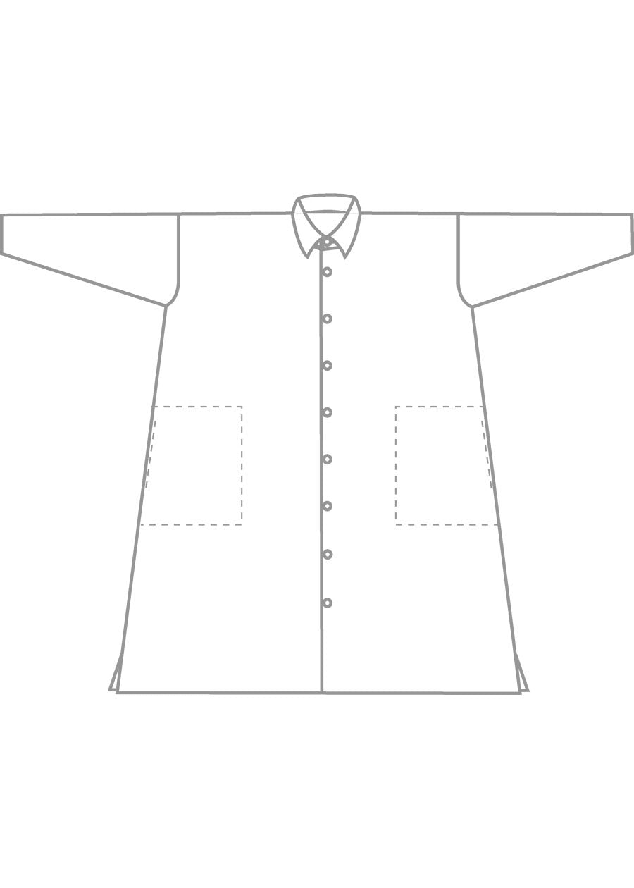 cotton wide a-line back pleat shirt dress with collar - 3/4 length