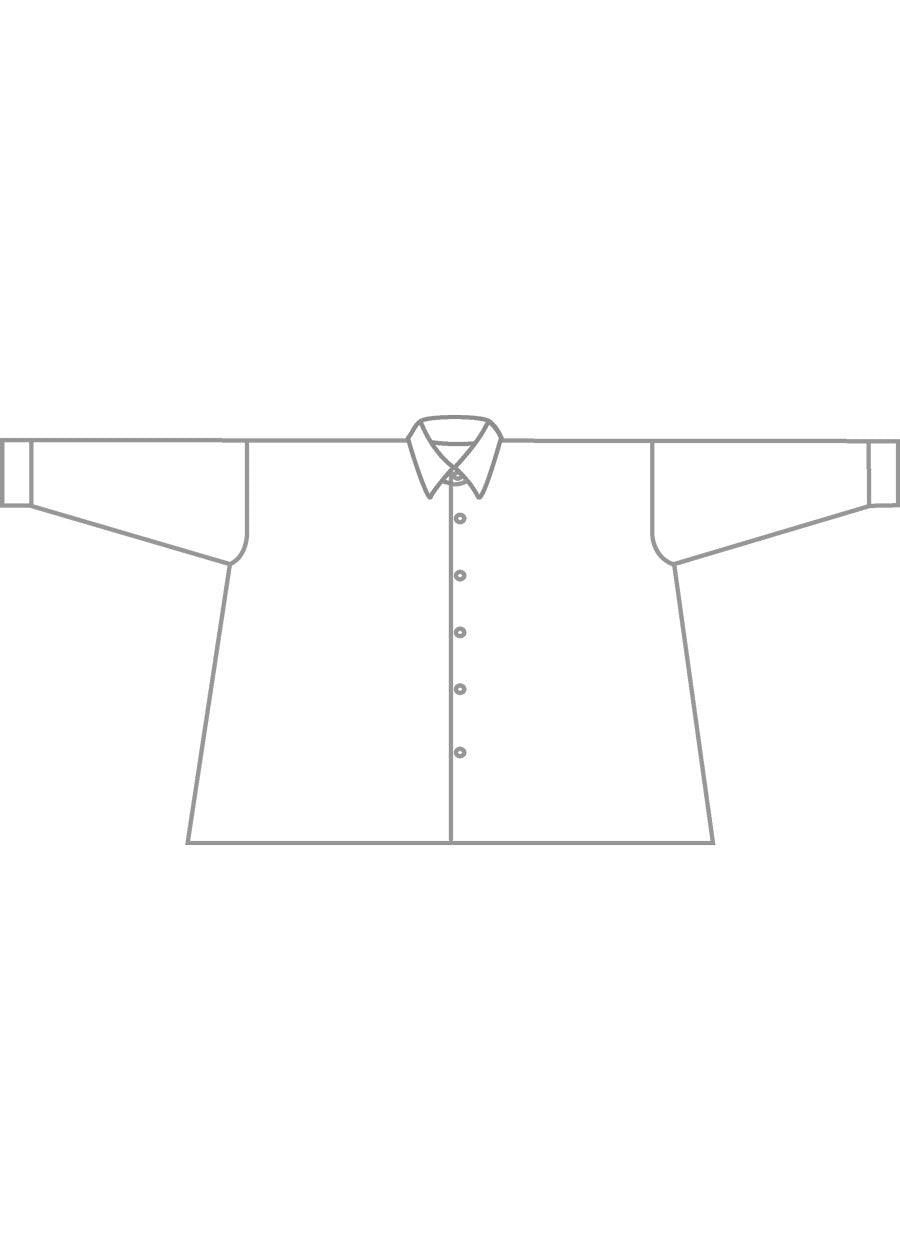 silk wide a-line shirt with collar - mid plus