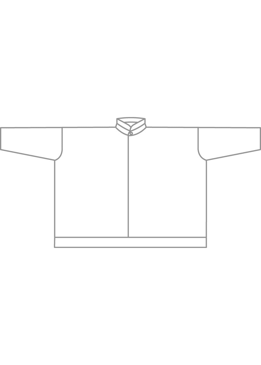 silk wide longer back double stand collar shirt - mid plus