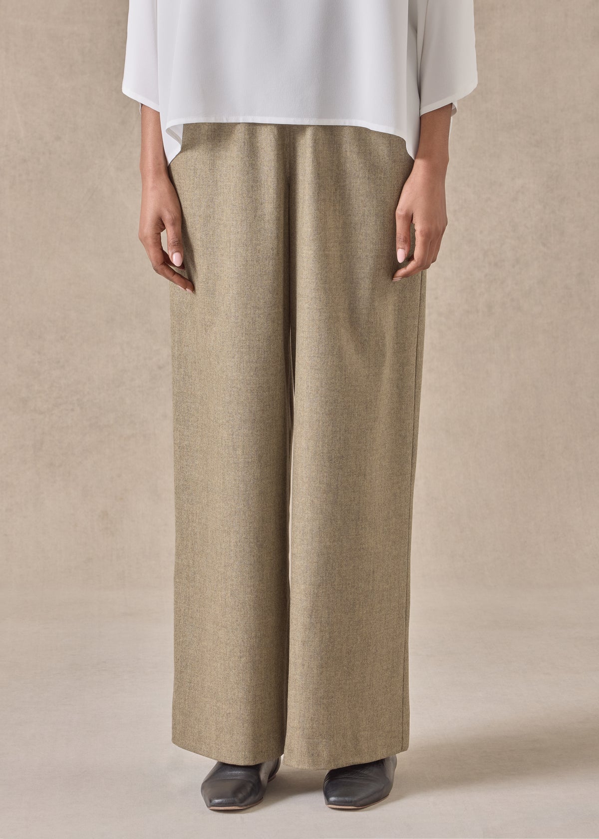 cashmere wool mix flared trouser