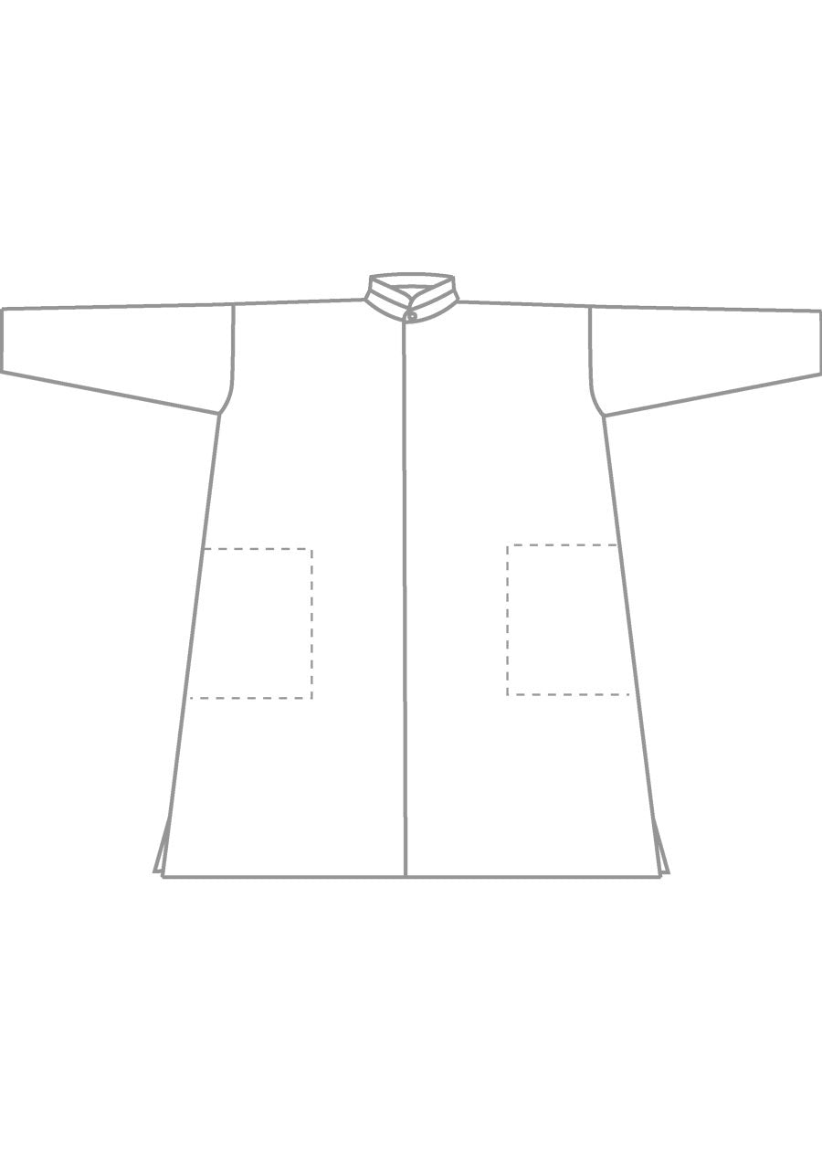 cashmere wool mix wide a-line shirt with double stand collar - very long