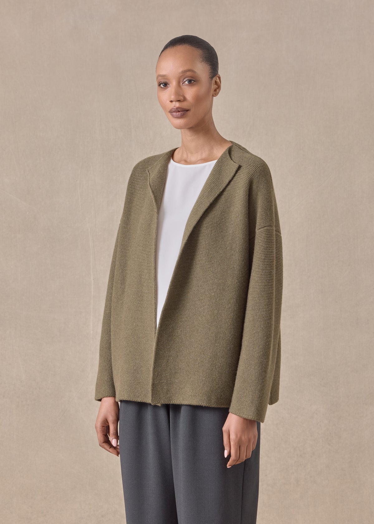 cashmere small jacket coat cardigan- short (antiquebronze)