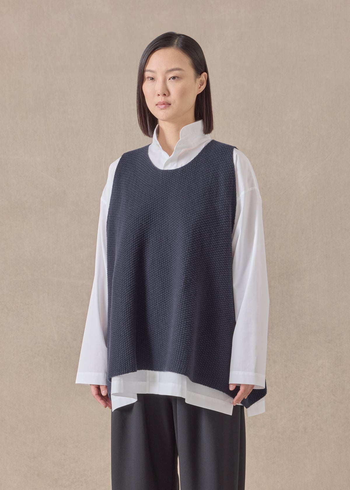 cashmere a-line sleeveless round neck - mid plus