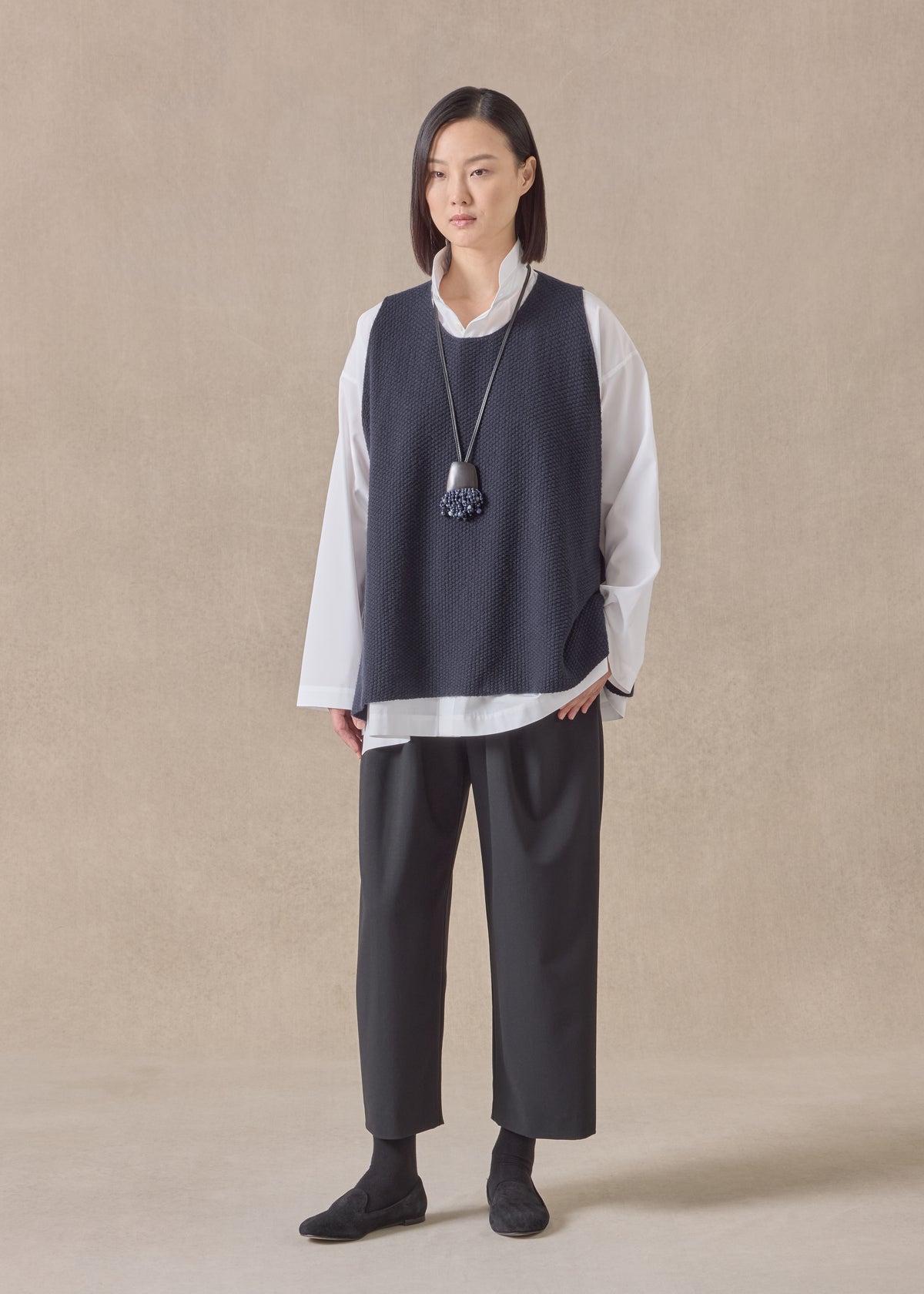 cashmere a-line sleeveless round neck - mid plus