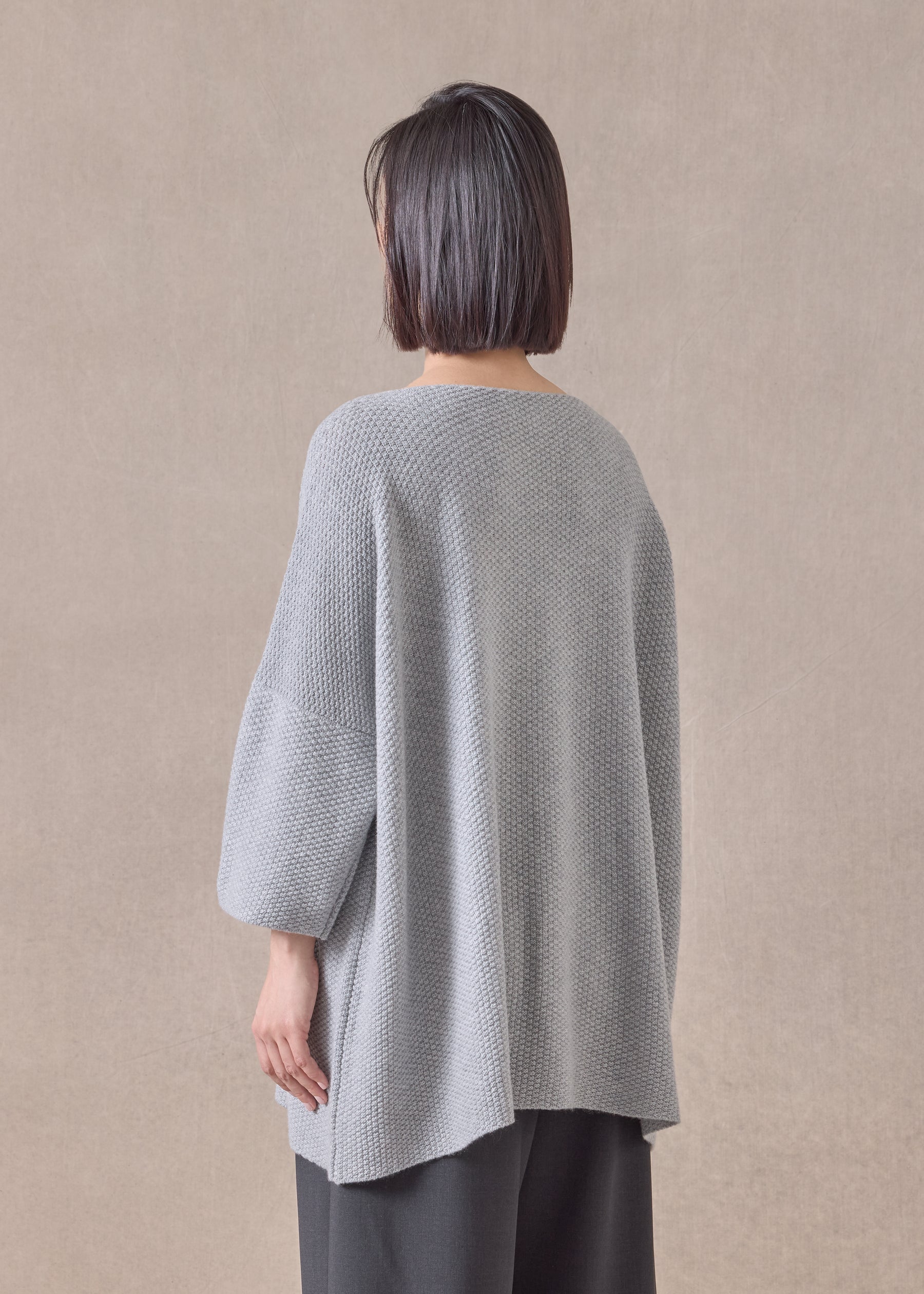 cashmere square 3/4 sleeve top - long