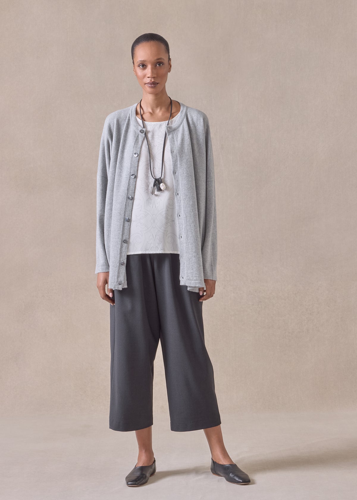 cashmere slim sleeve cardigan - mid plus