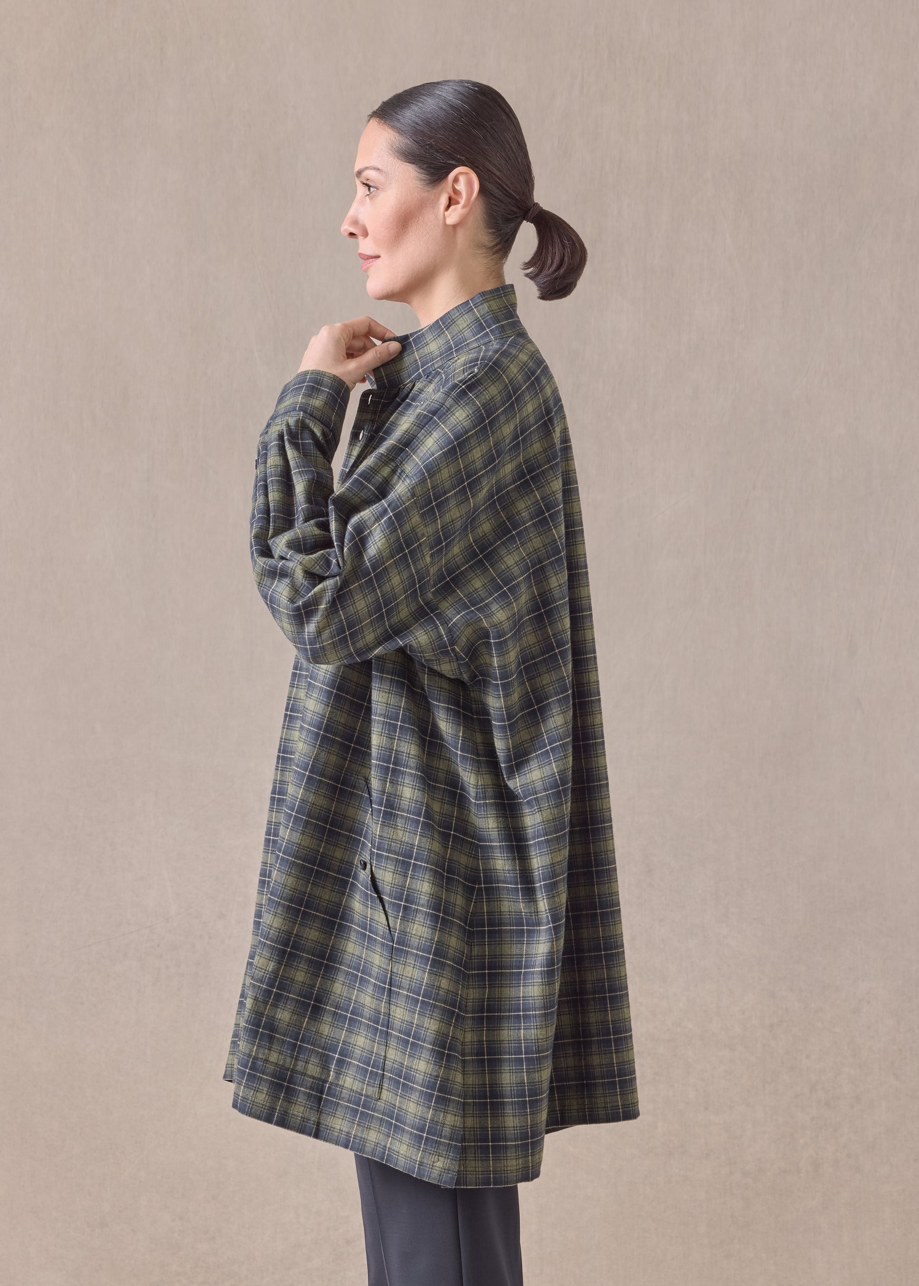 cotton wide a-line artists smock - long plus