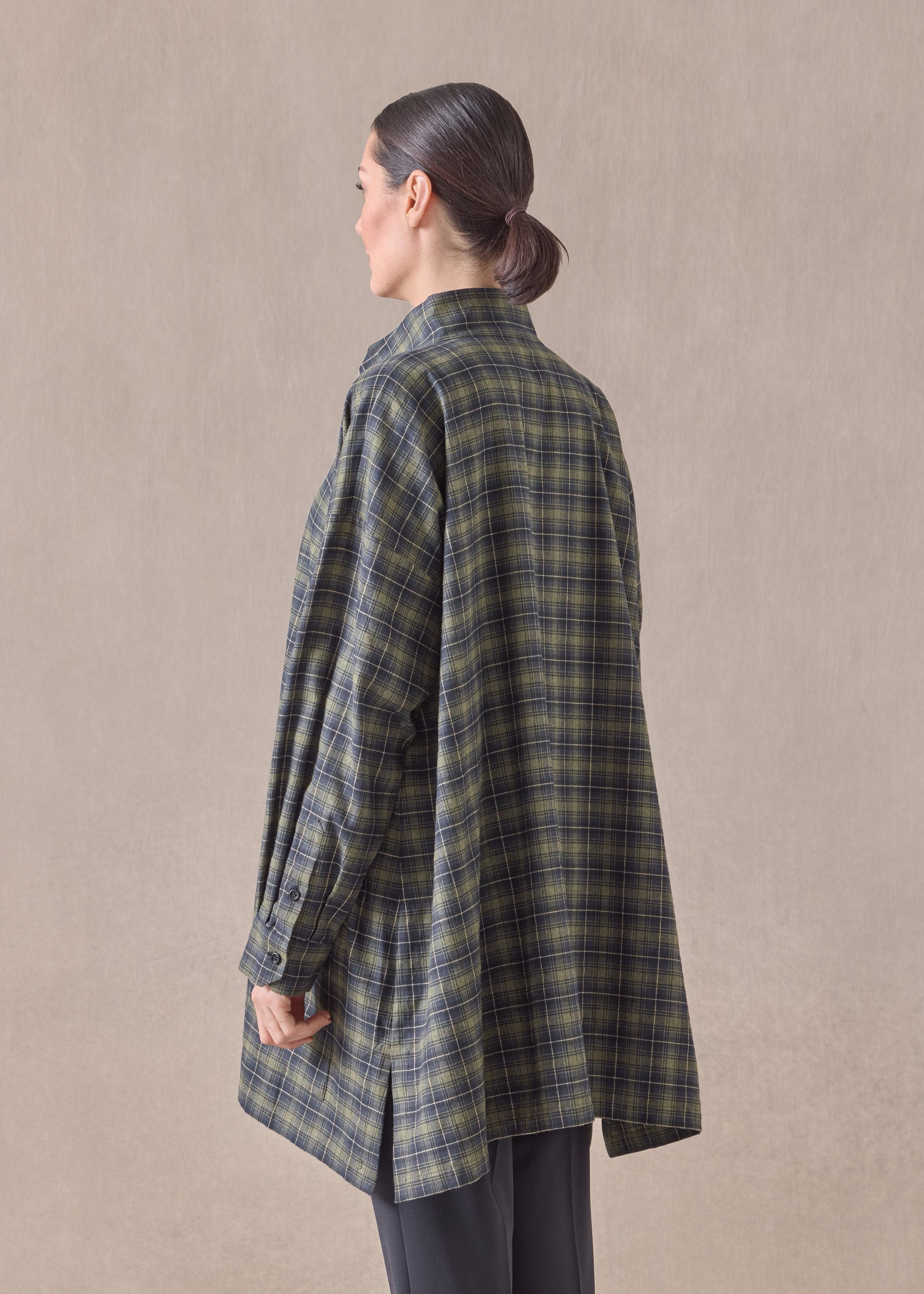cotton wide a-line artists smock - long plus