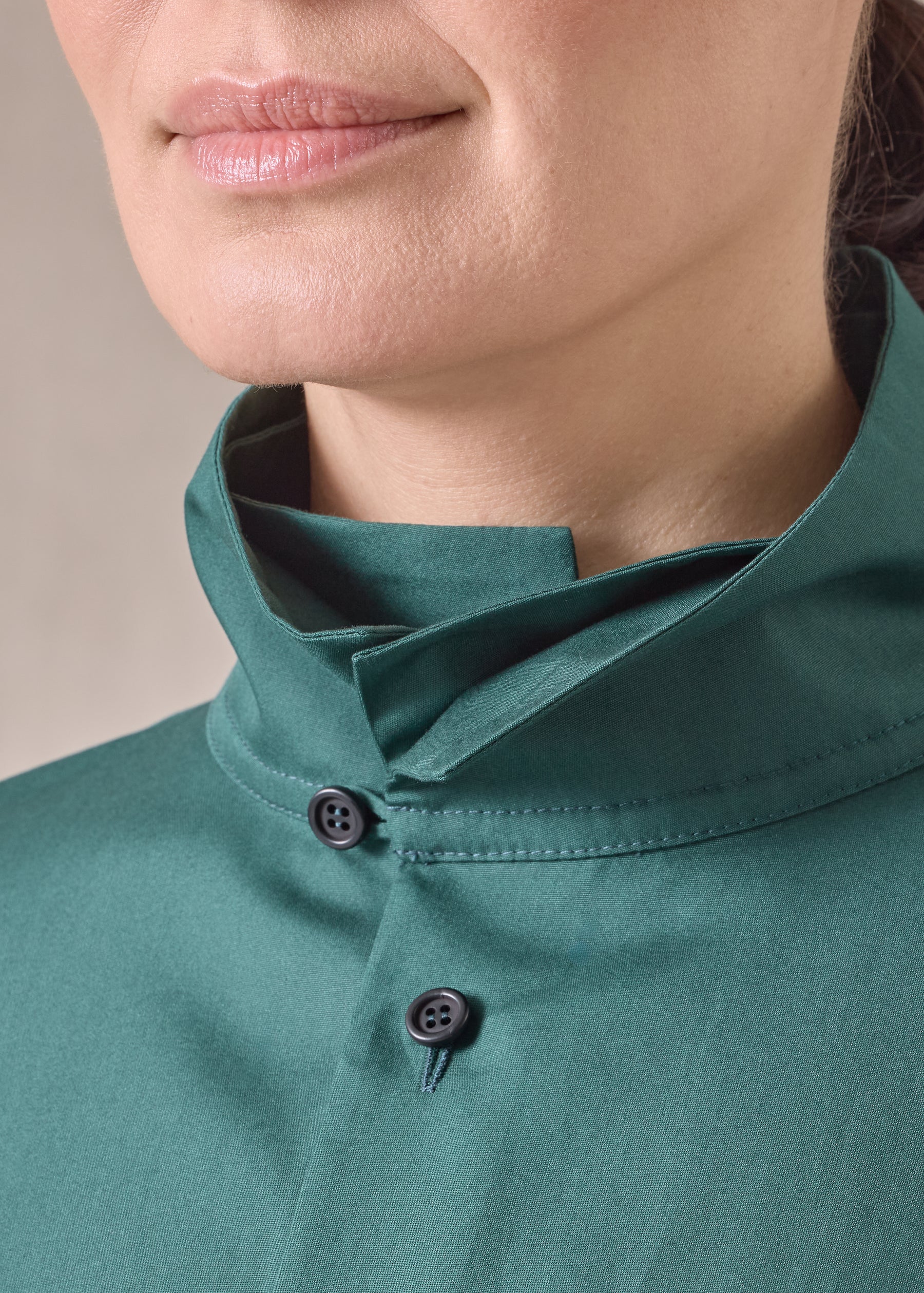 cotton side panelled two collar shirt - mid plus