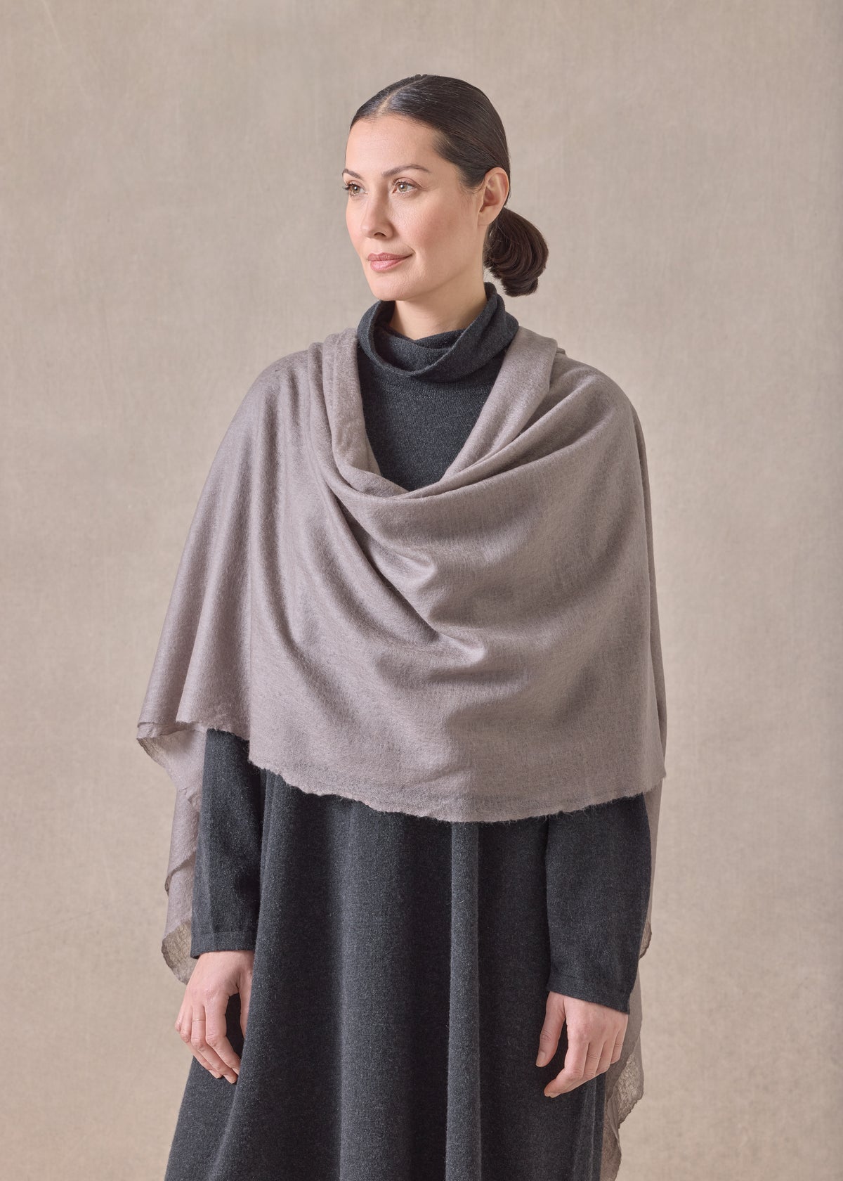 cashmere large scarf (bison)