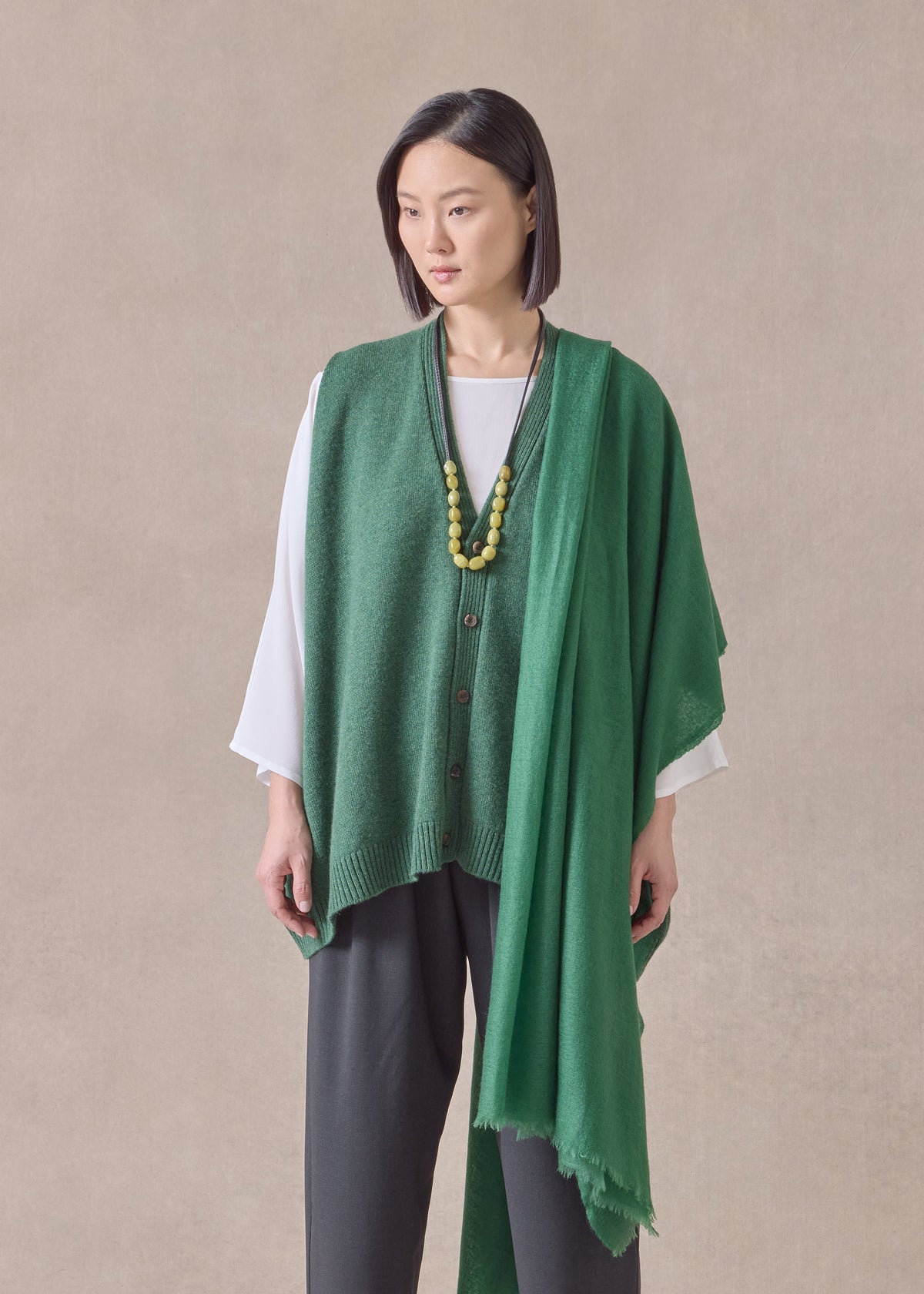 cashmere large scarf (emerald)