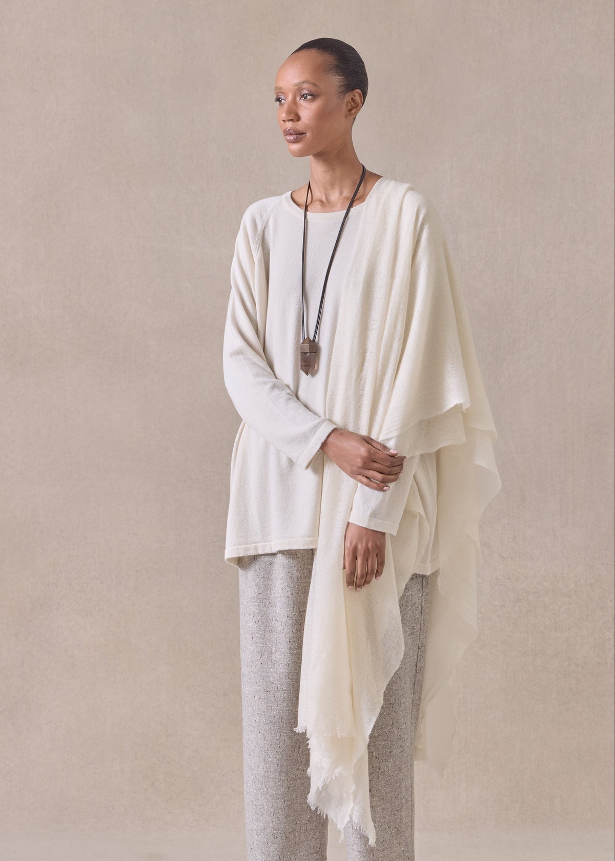 cashmere large scarf (undyed)