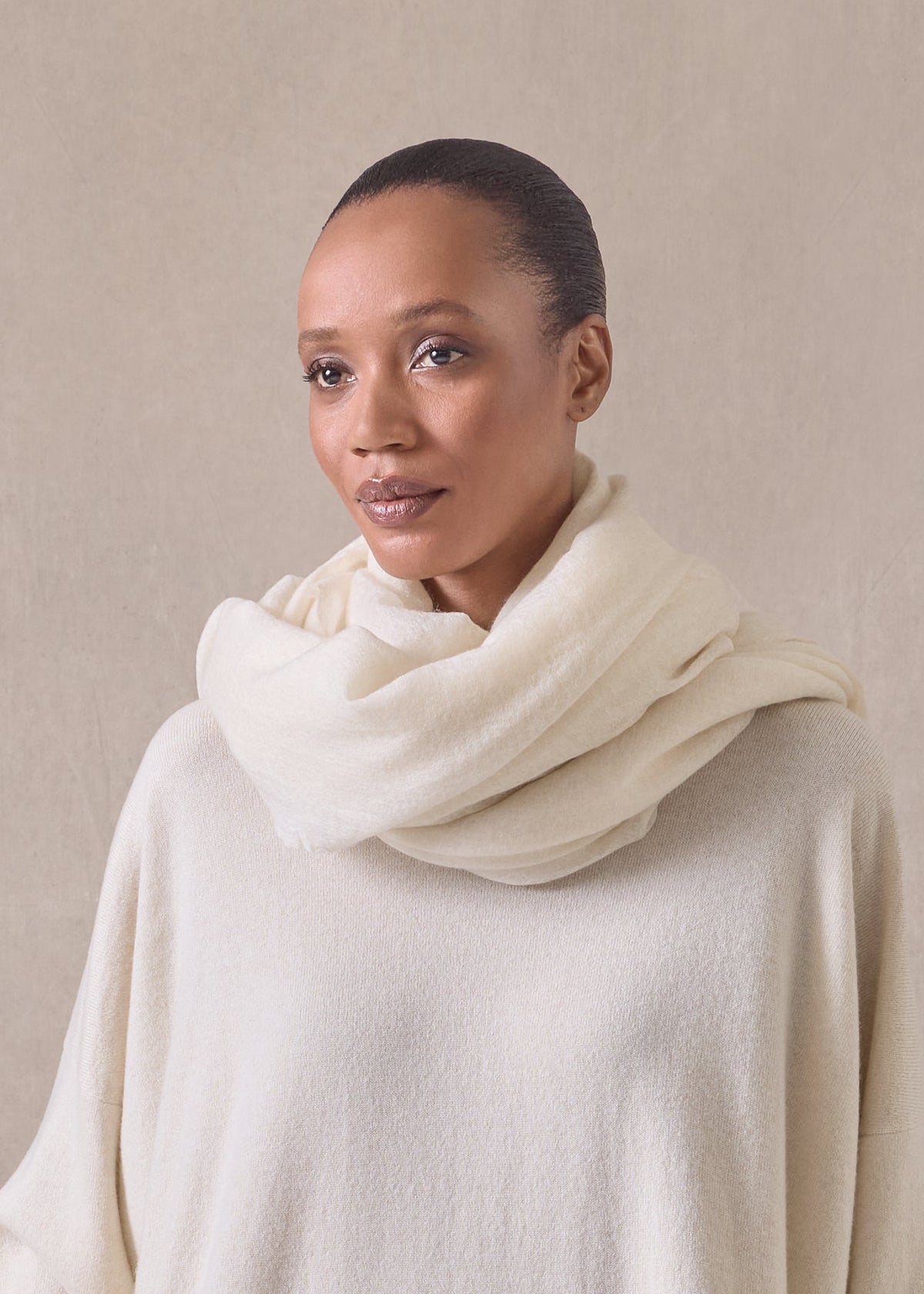 cashmere large scarf (undyed)