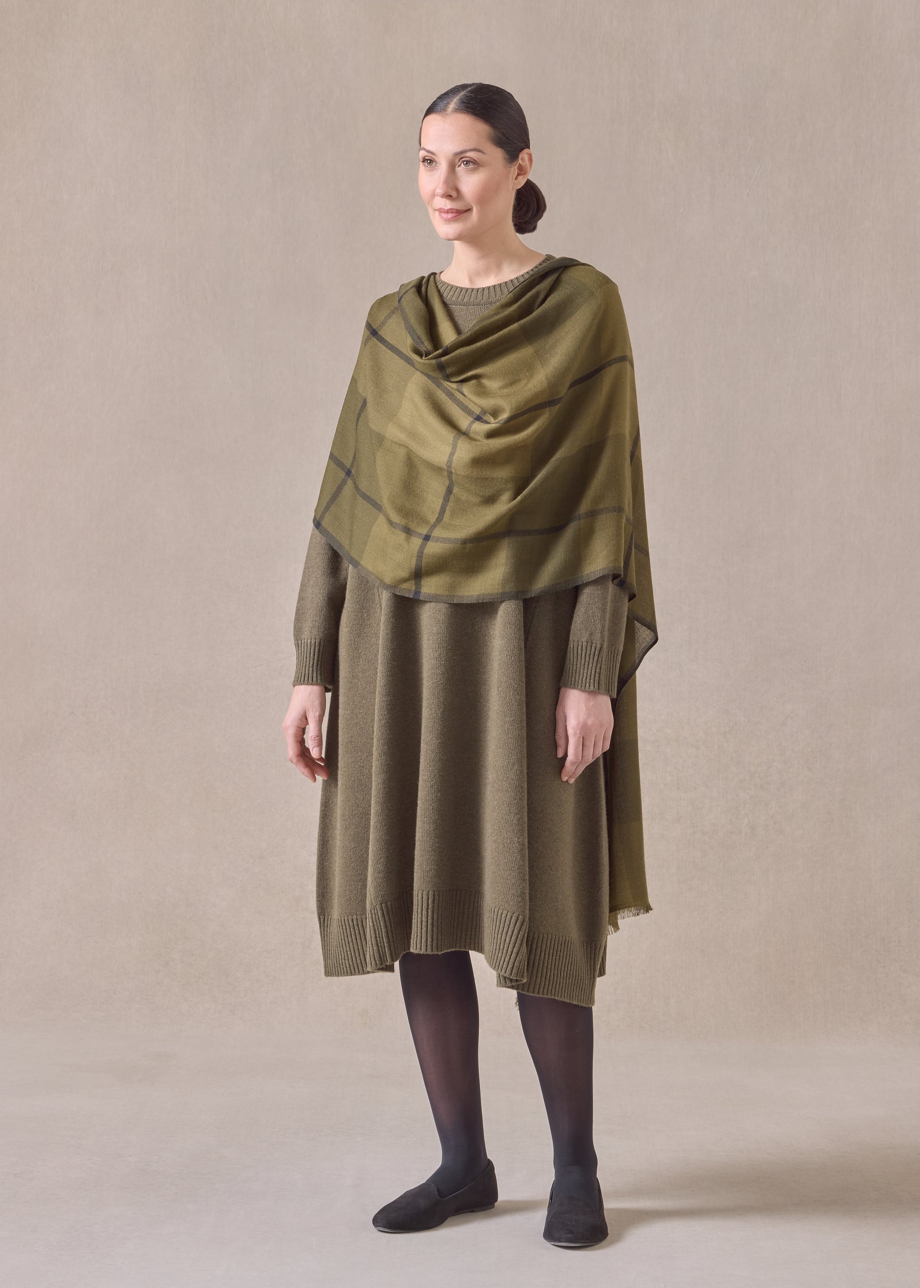 cashmere tartan check scarf