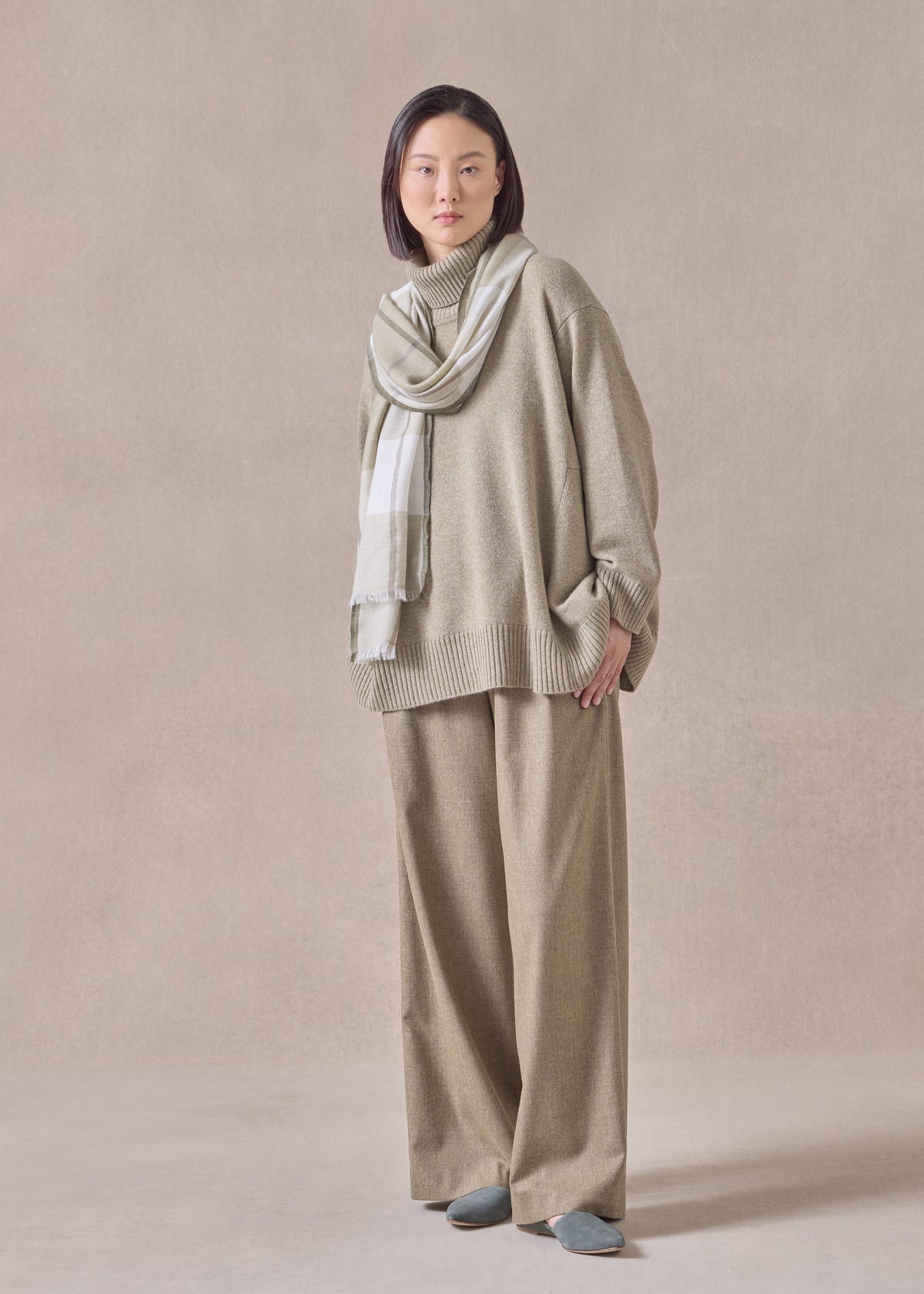 cashmere tartan check scarf