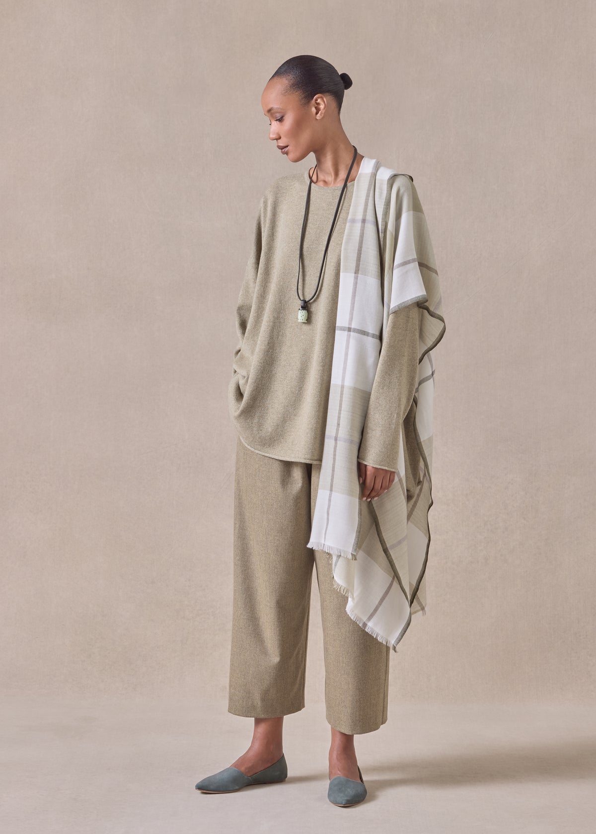 cashmere tartan check scarf