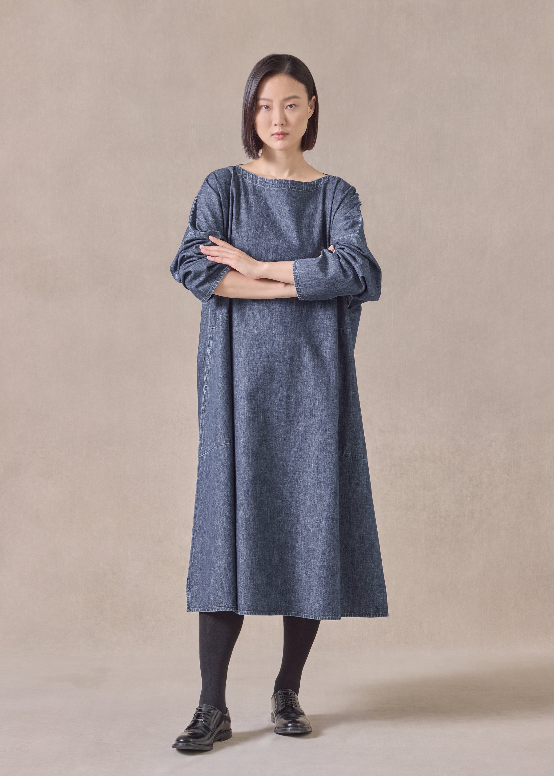 cotton chinese imperial scoop neck dress