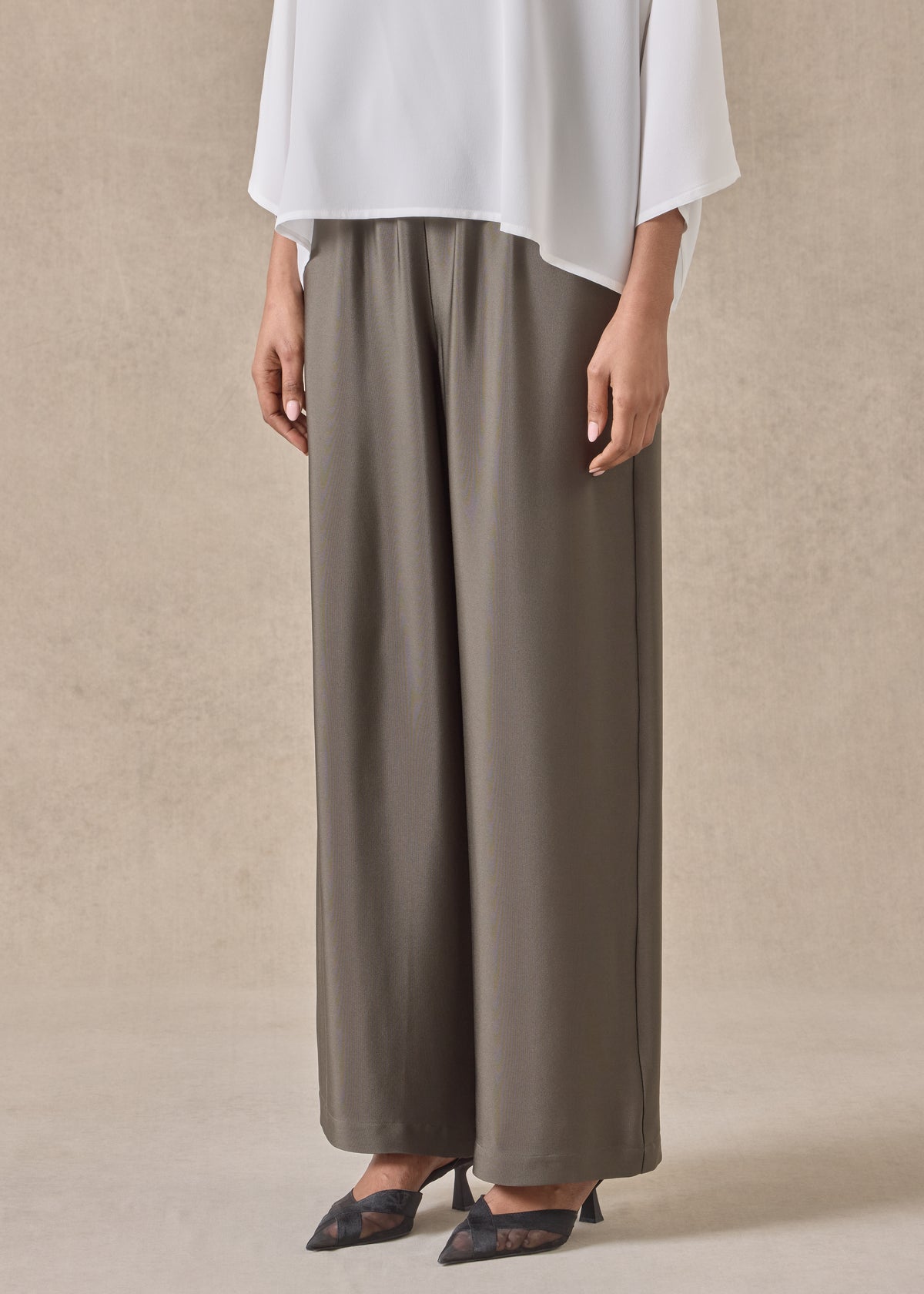 silk flared trouser