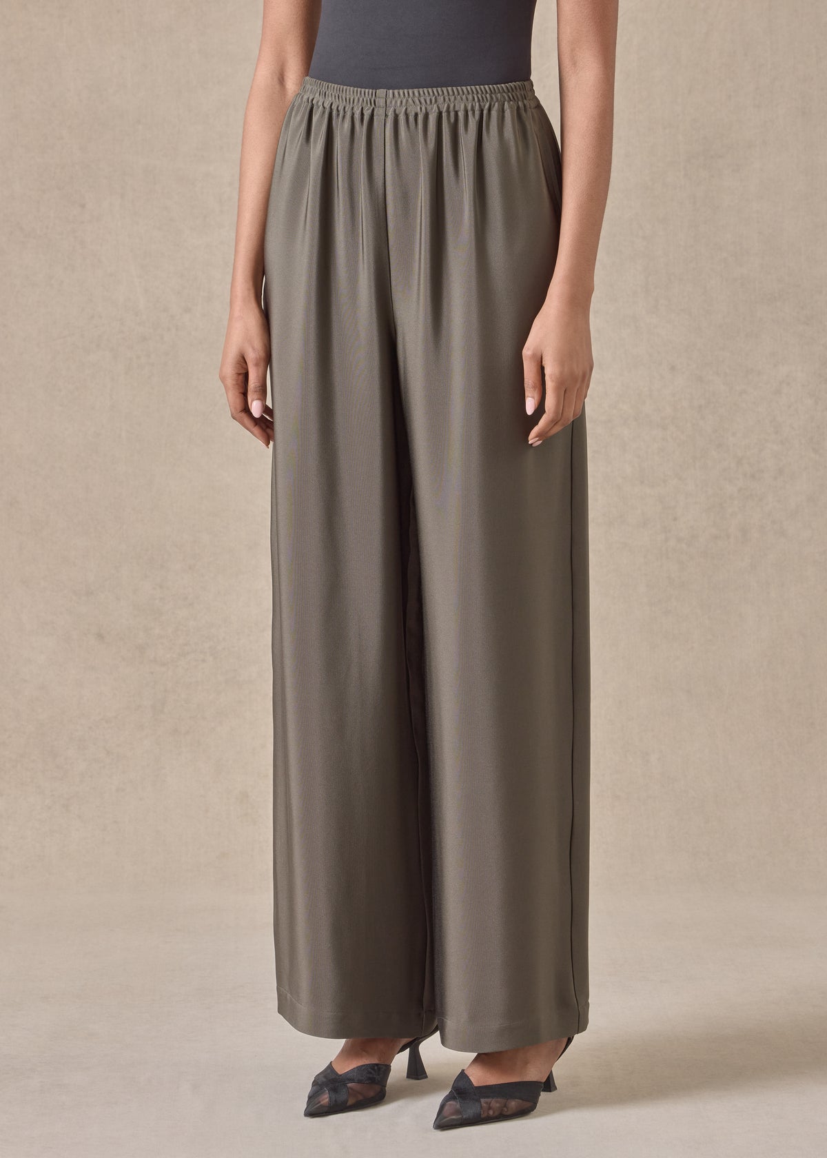 silk flared trouser