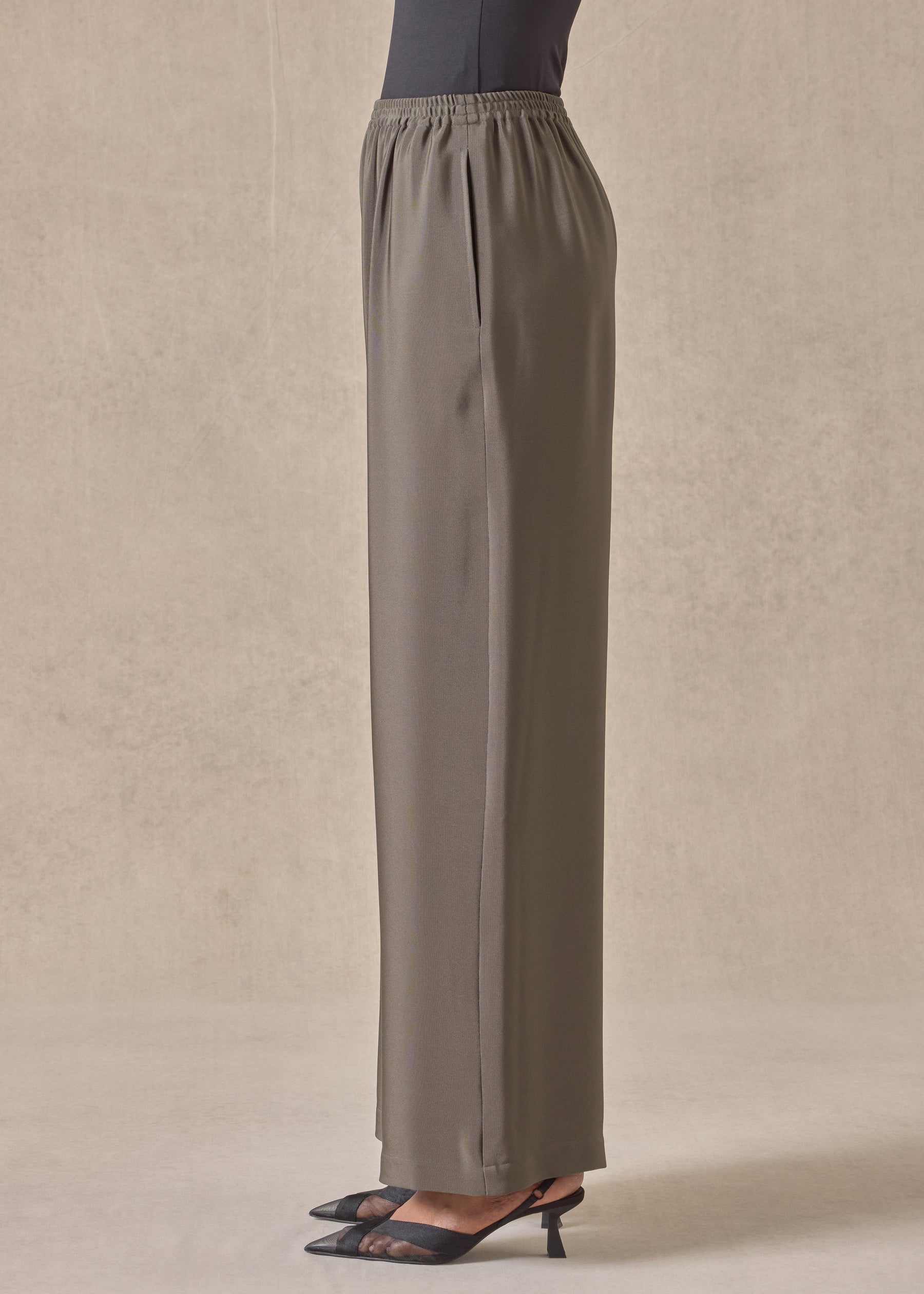 silk flared trouser
