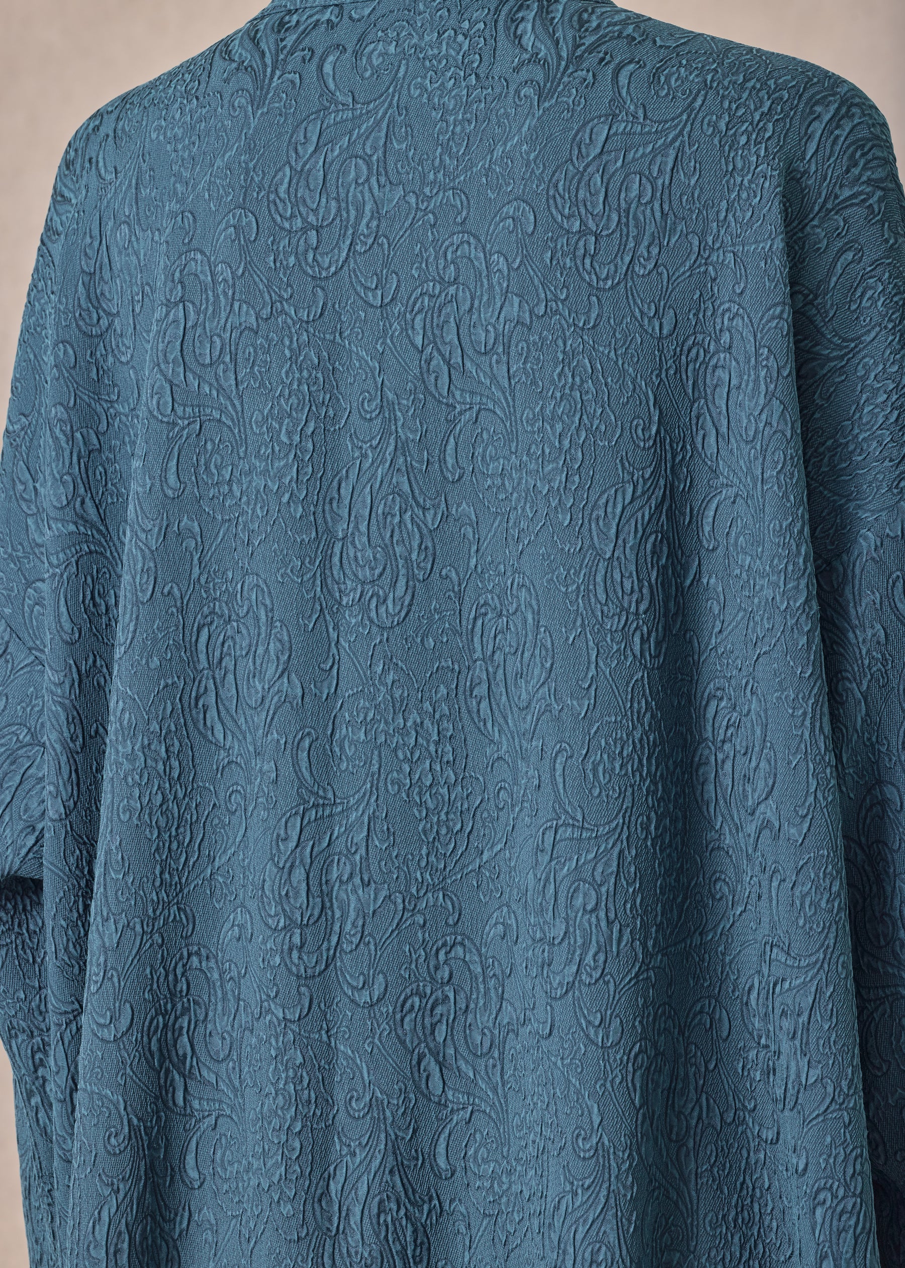silk wide a-line double stand collar shirt dress