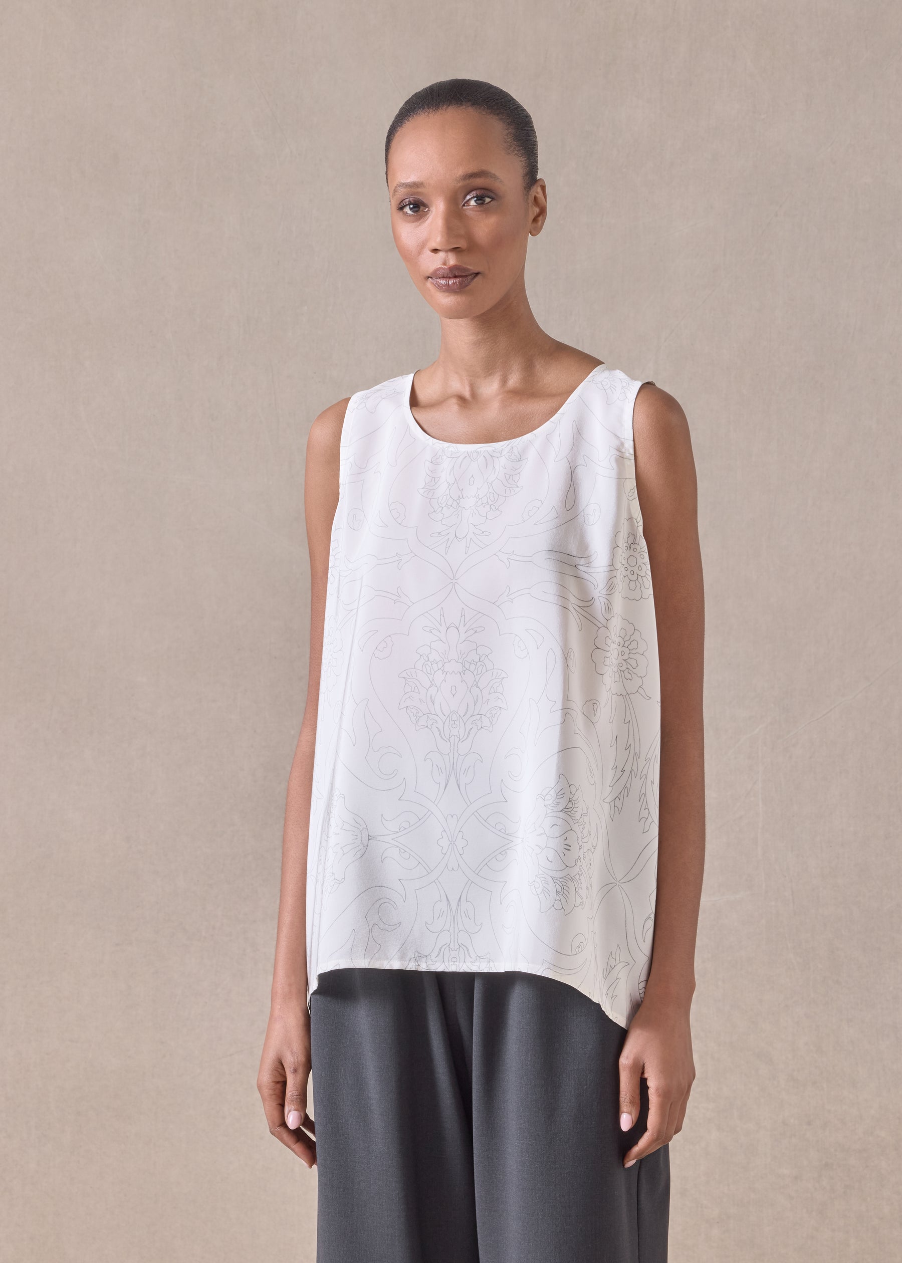 silk a-line shell - mid plus