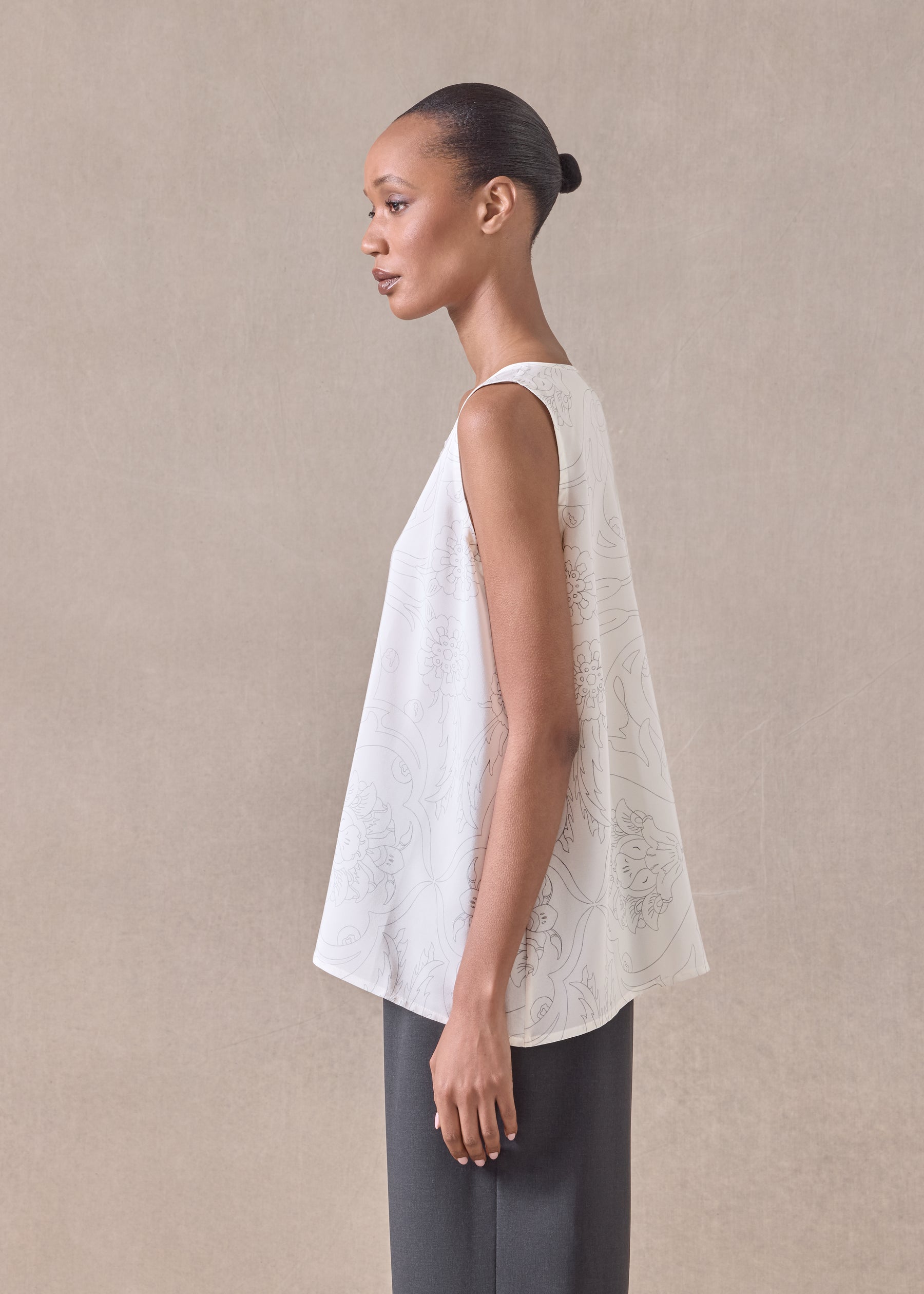 silk a-line shell - mid plus