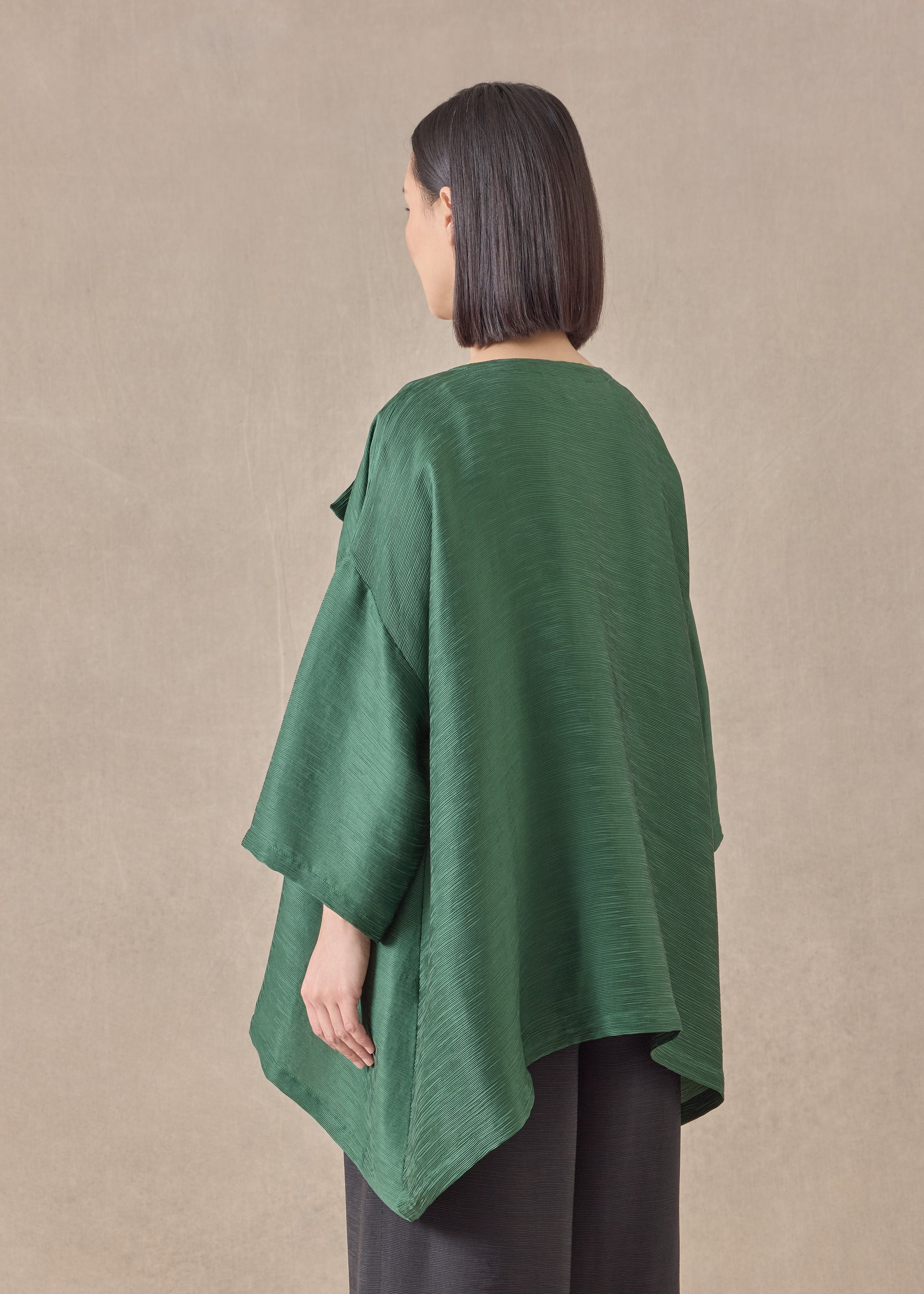 silk wide a-line jacket coat - mid plus