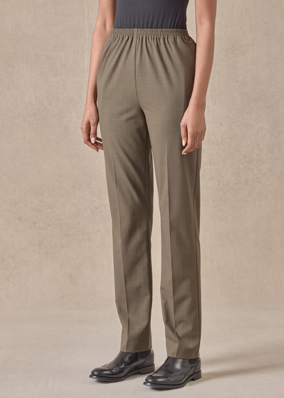 wool stretch narrow trouser (olivedark)