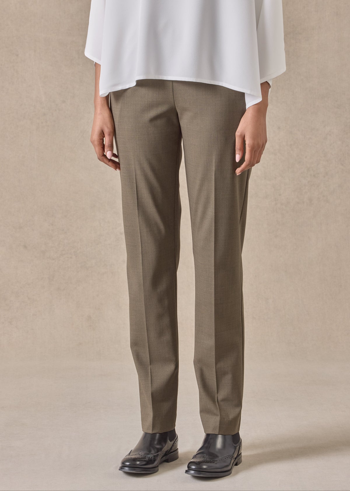 wool stretch narrow trouser (olivedark)