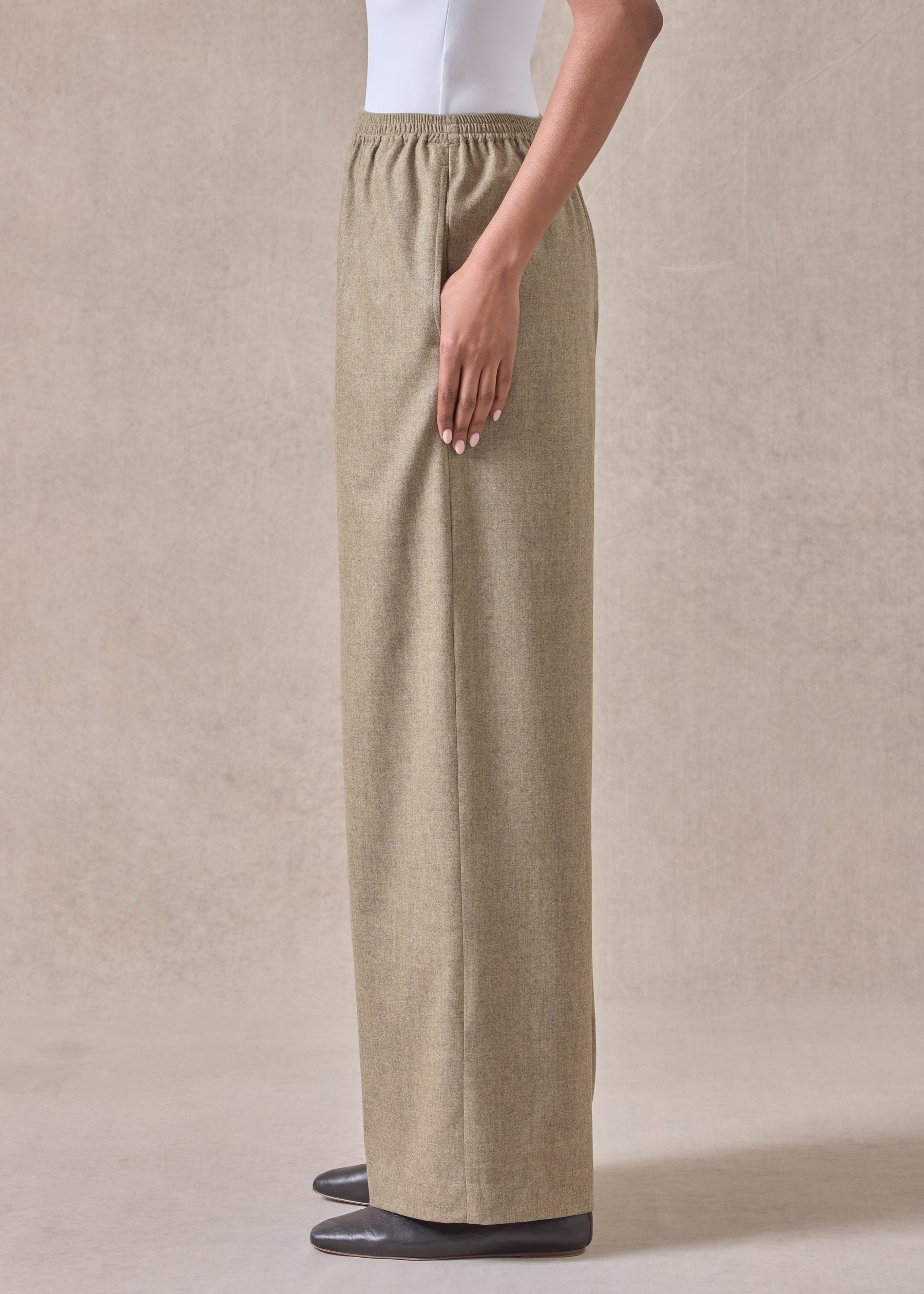 cashmere wool mix flared trouser