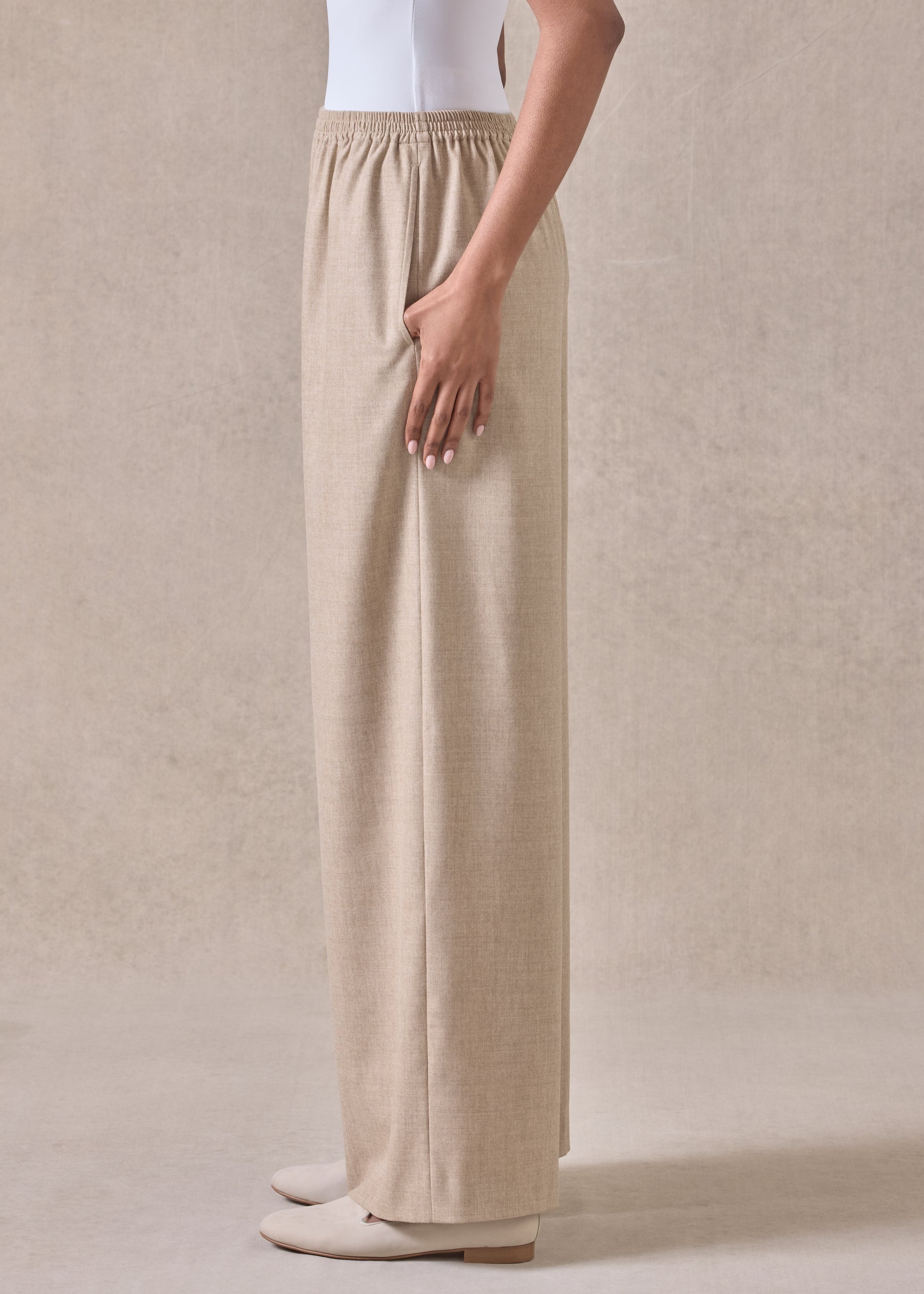 cashmere wool mix flared trouser
