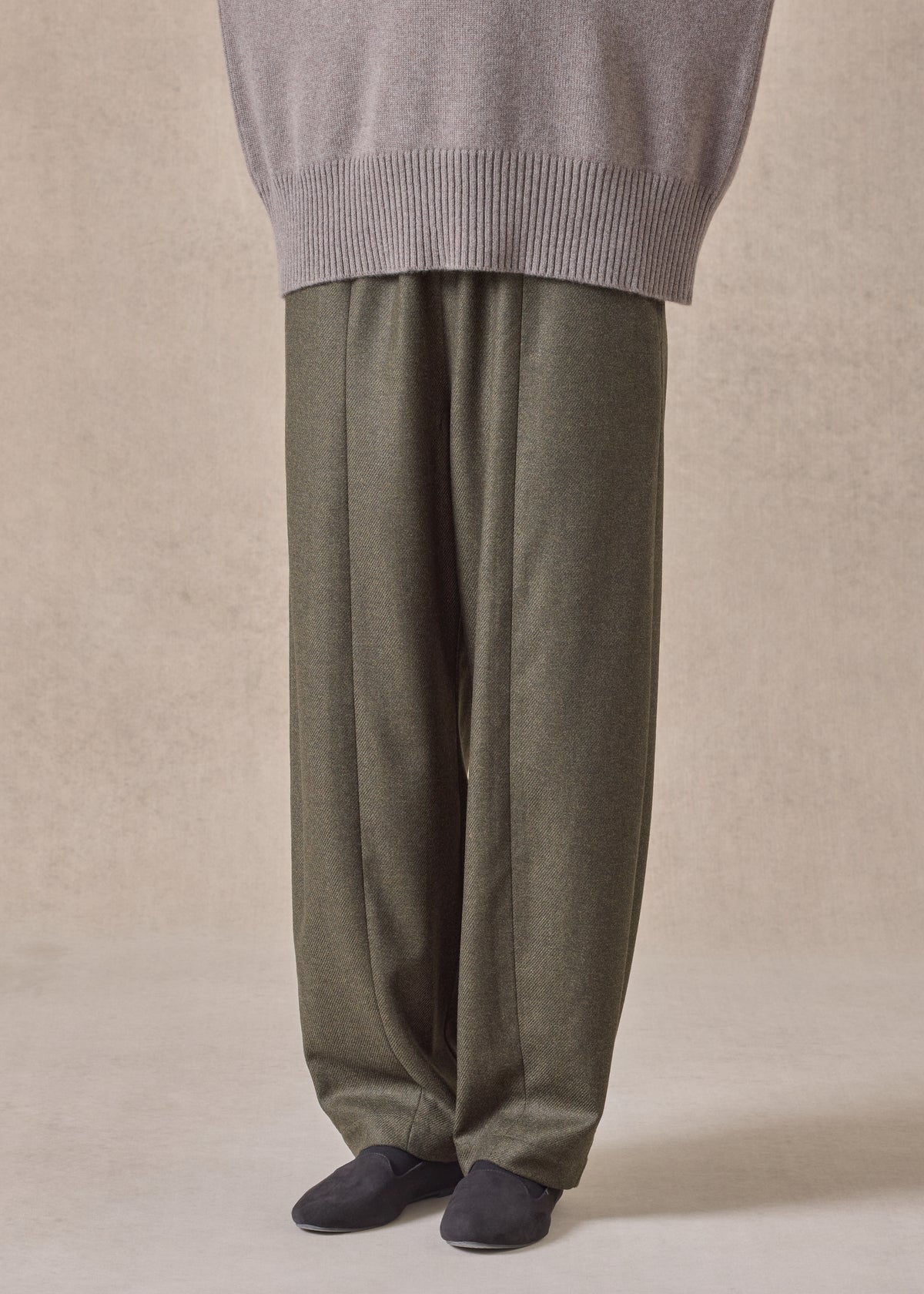 silk superfine wool mix tulip trouser