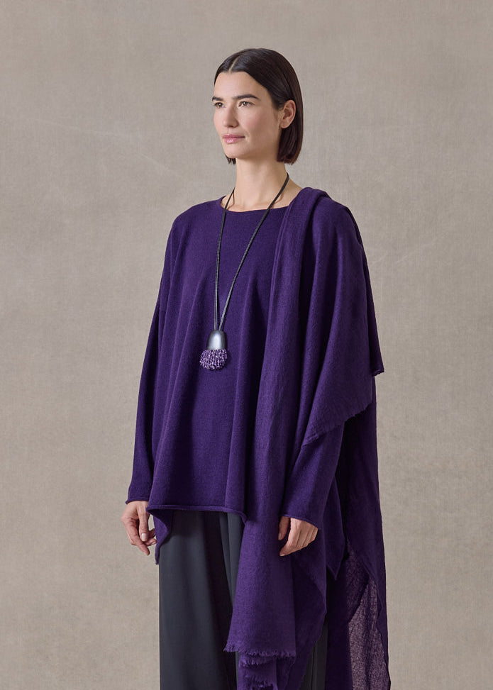 cashmere a-line bateau neck sweater - long (tincture)