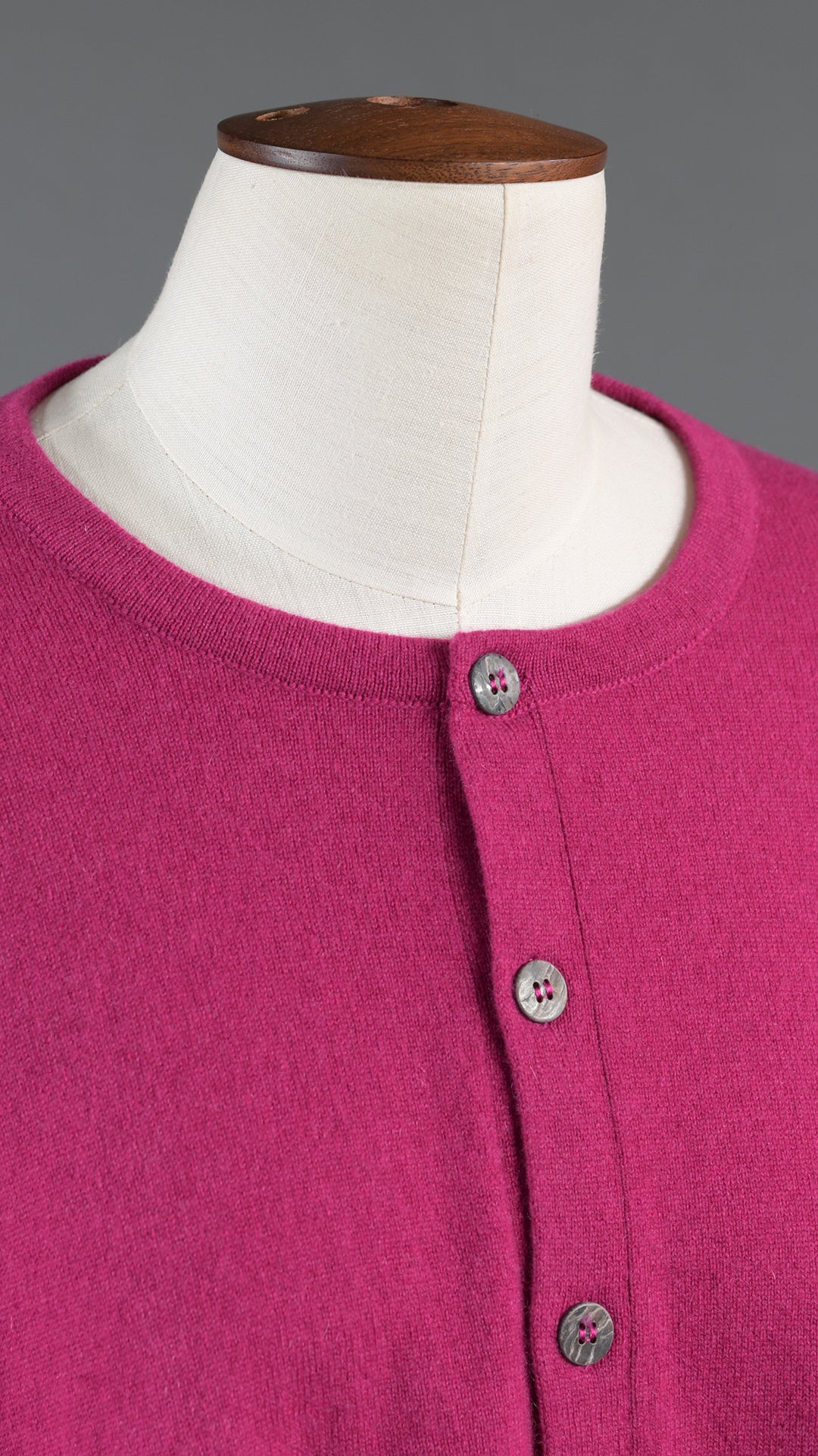 angle-to-front round neck t shirt cardigan (long) in darklips
