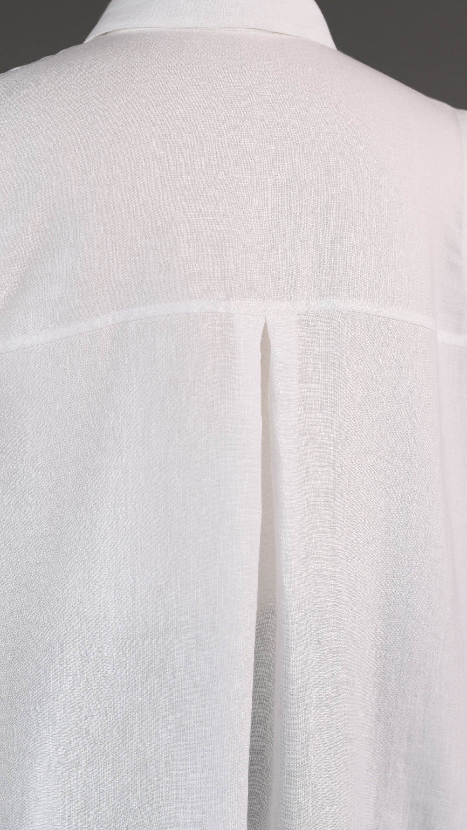 slim a-line sleeveless shirt dress with collar and side slit detail in white