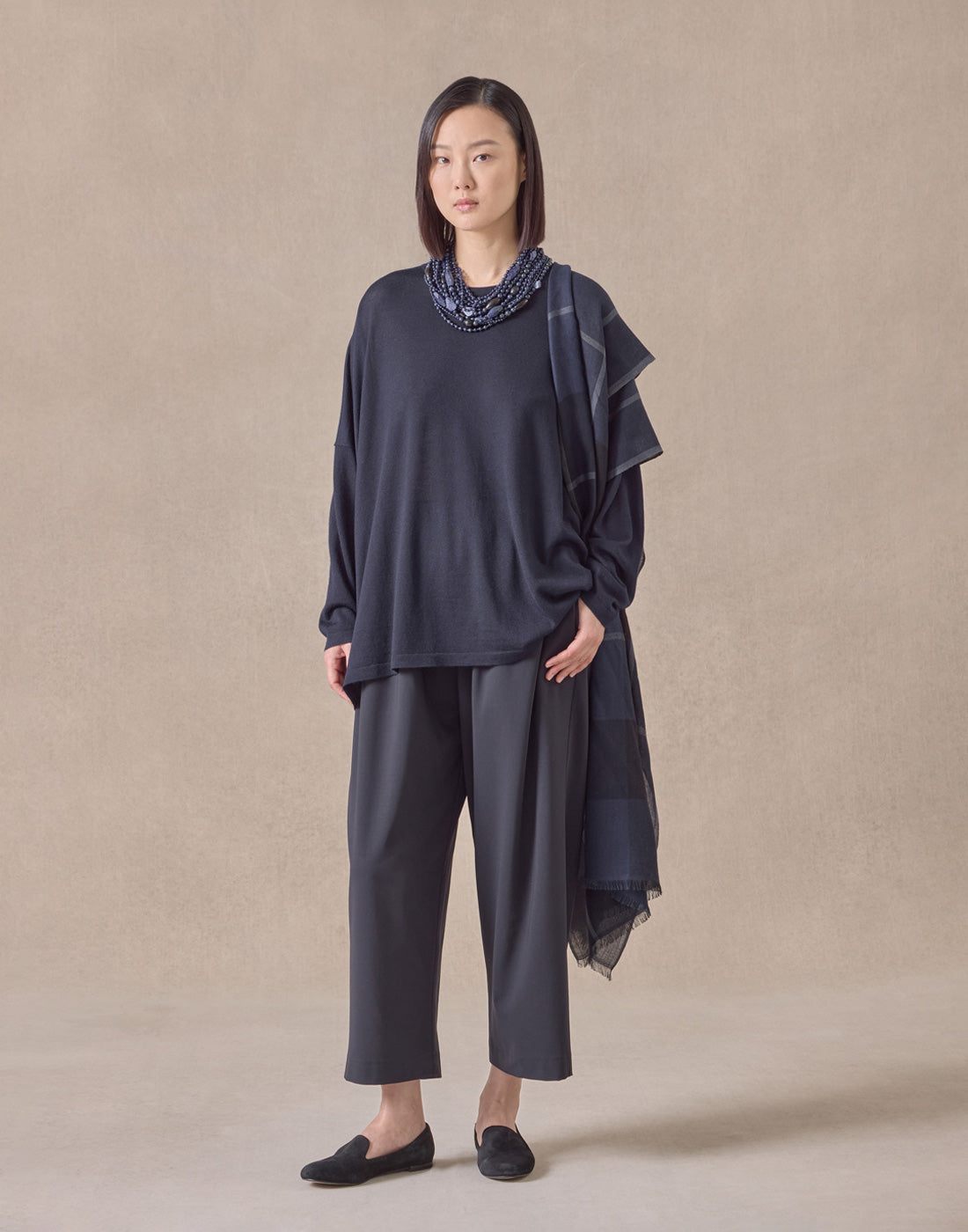 eskandar ノーカラージャケット サイズ0 ダークブルー eskandar | Official Site