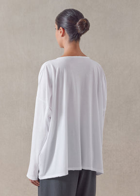 cotton jersey long sleeve double edge scoop neck - mid plus