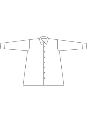 cotton poplin slim a-line back pleat shirt with collar - long plus
