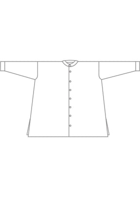 cotton wide a-line collarless classic shirt - long plus