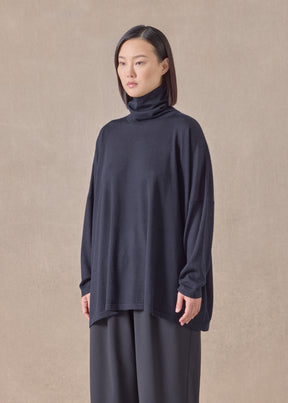 cashmere wide scrunch neck - mid plus