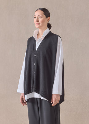 cashmere a-line sleeveless v neck cardigan - mid plus