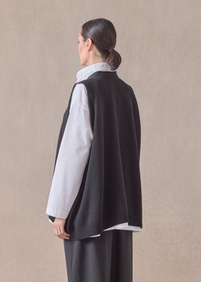cashmere a-line sleeveless v neck cardigan - mid plus