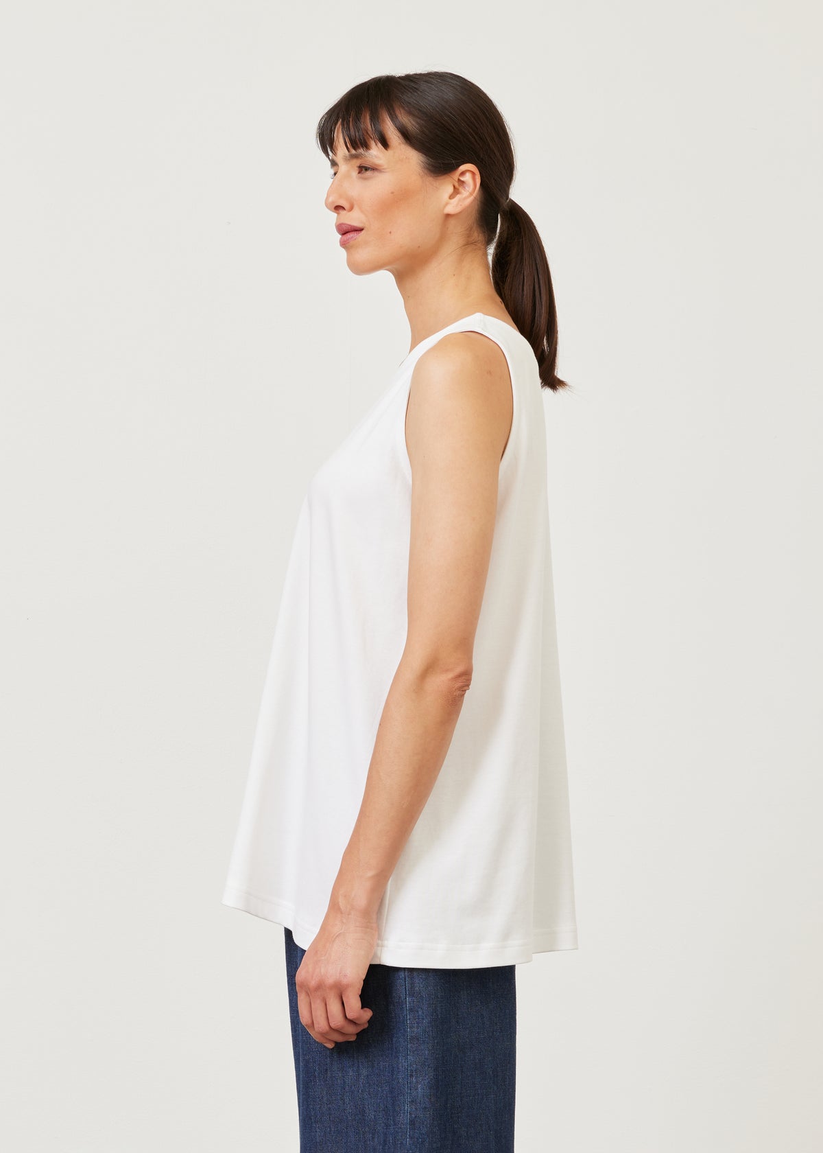 A-line round neck shell - long