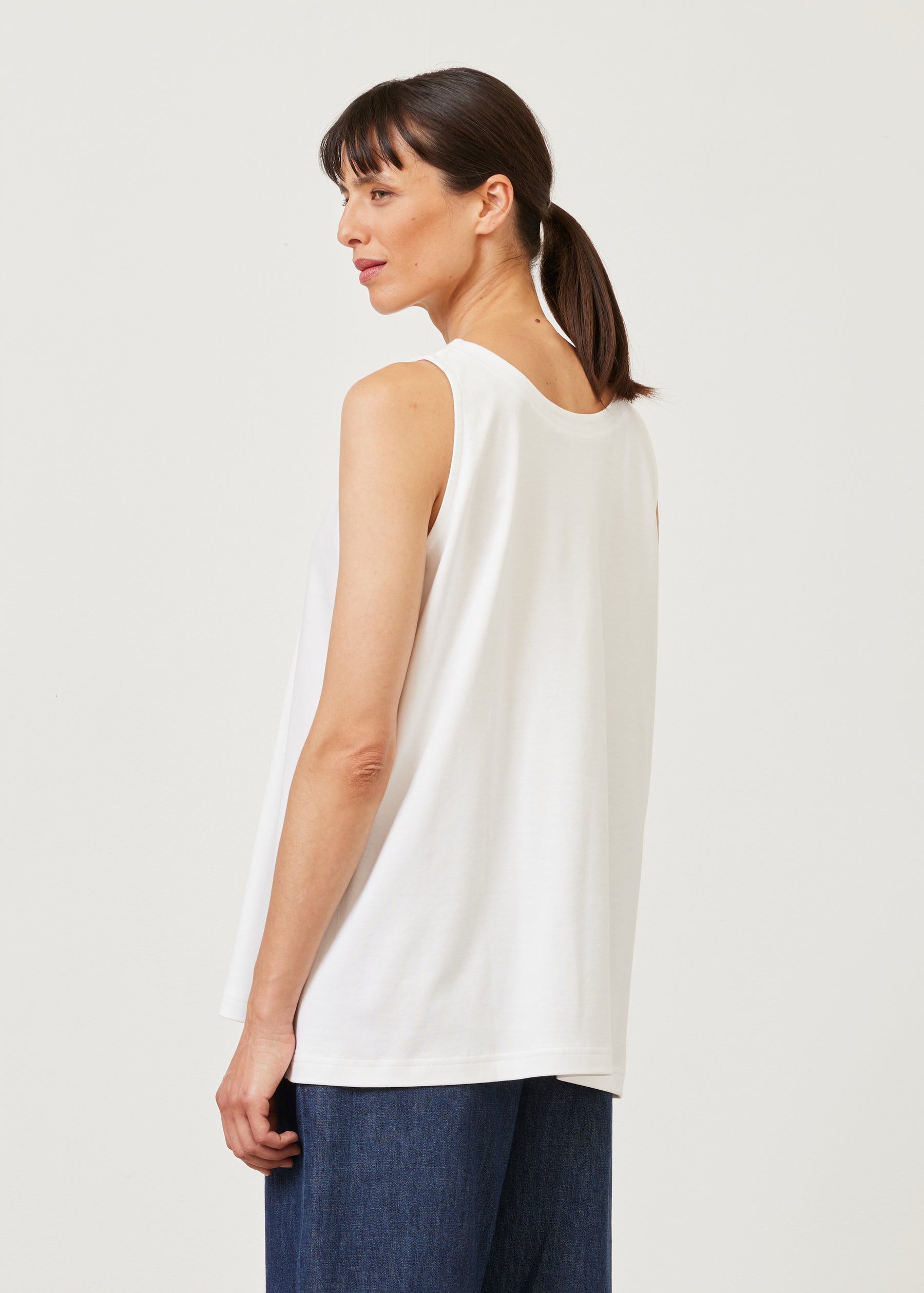 A-line round neck shell - long