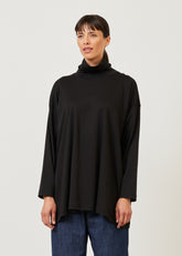 A-line long sleeve scrunch neck - long