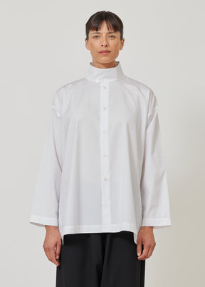 slim a-line two collar shirt with step insert - long