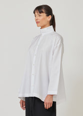 slim a-line two collar shirt with step insert - long