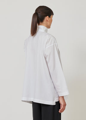 slim a-line two collar shirt with step insert - long
