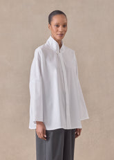 cotton chinese imperial shirt with chinese collar - long
